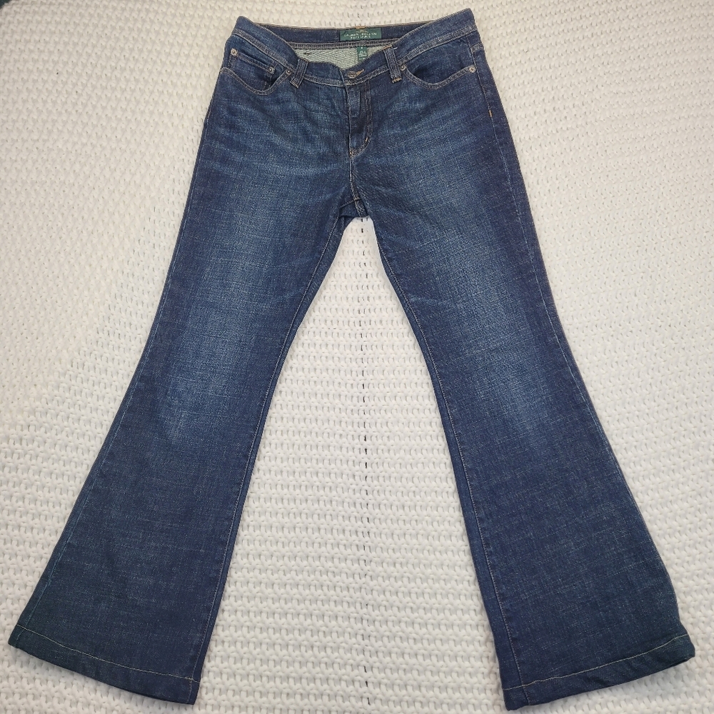 LRL Lauren Jeans Co Ralph Lauren Classic Straight Med Wash Denim Womens Size 8